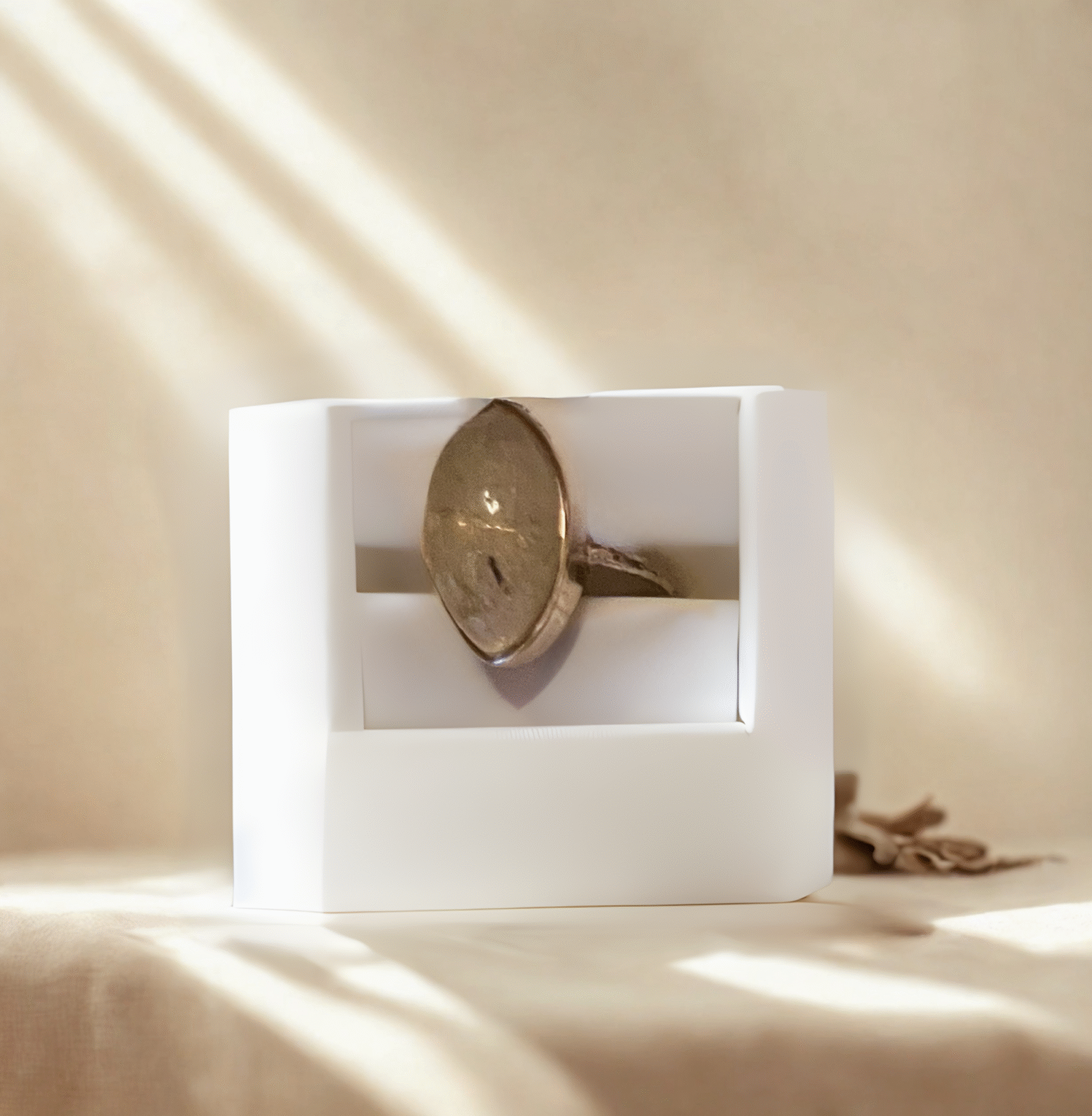 Tektite Polished Oblong Ring size  8.25