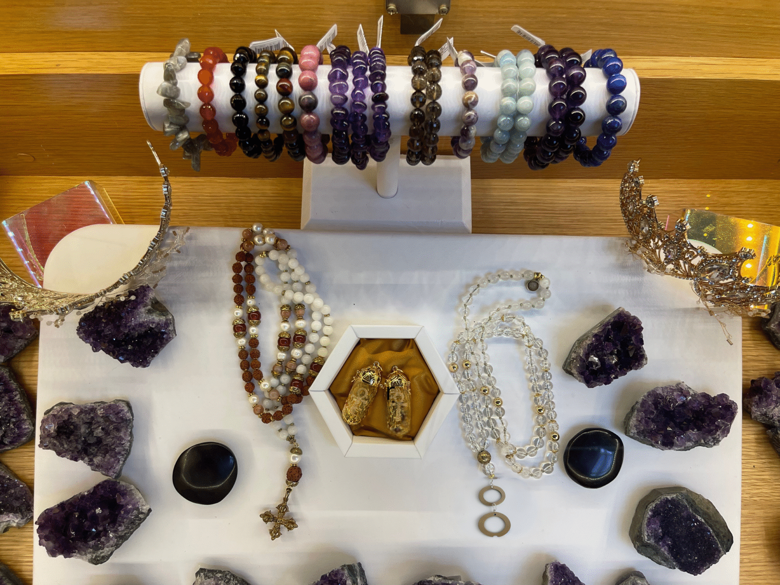 Amethyst Mixed Multicolor Bead Bracelet Medium - Image 3