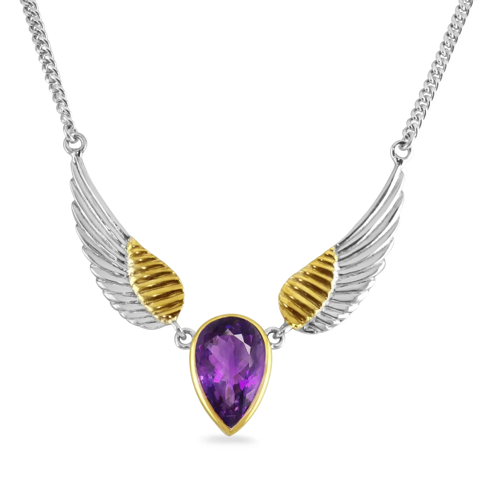 Angel Wing Necklace Amethyst